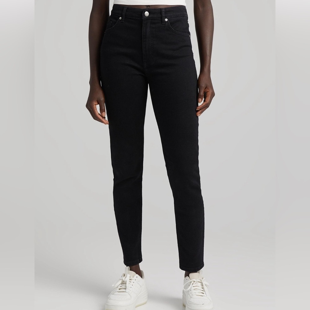 Bershka high waist skinny jeans in black